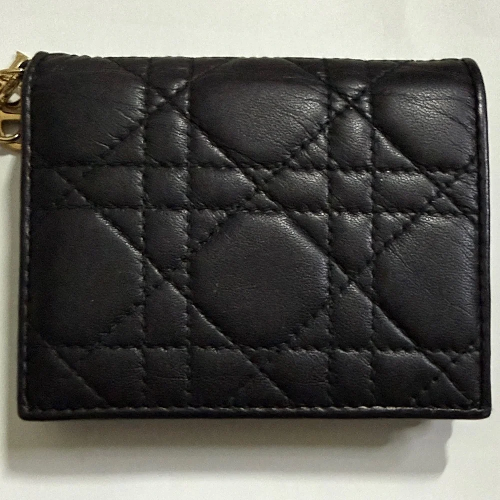 Dior Black Wallet with Gold Accent